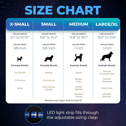 Light up Dog Collar - the Original LED Dog Collar - USB Rechargeable - Waterproof - 1,000 Feet of Visibility - Dog Collar Light for Small, Medium, Large Dogs - US Brand
