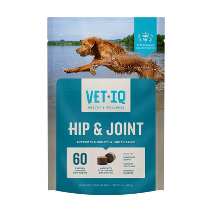 (3 Pack) Vetiq Hip & Joint Supplement for Dogs, Chicken Flavored Soft Chews, 7.4 Oz, 60 Count