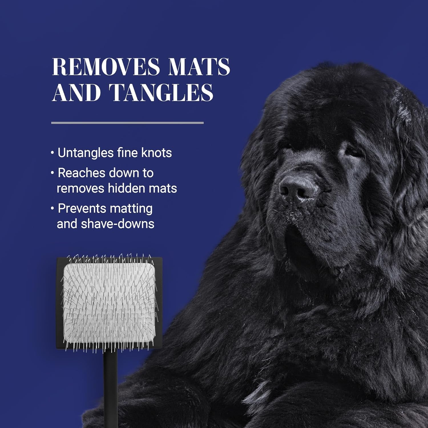 Big K Dog Slicker Brush for Dogs (Goldendoodles, Labradoodles, Poodles), Groom like a Professional, Fluff Detangle Style, Saves Time Energy, Black, Large