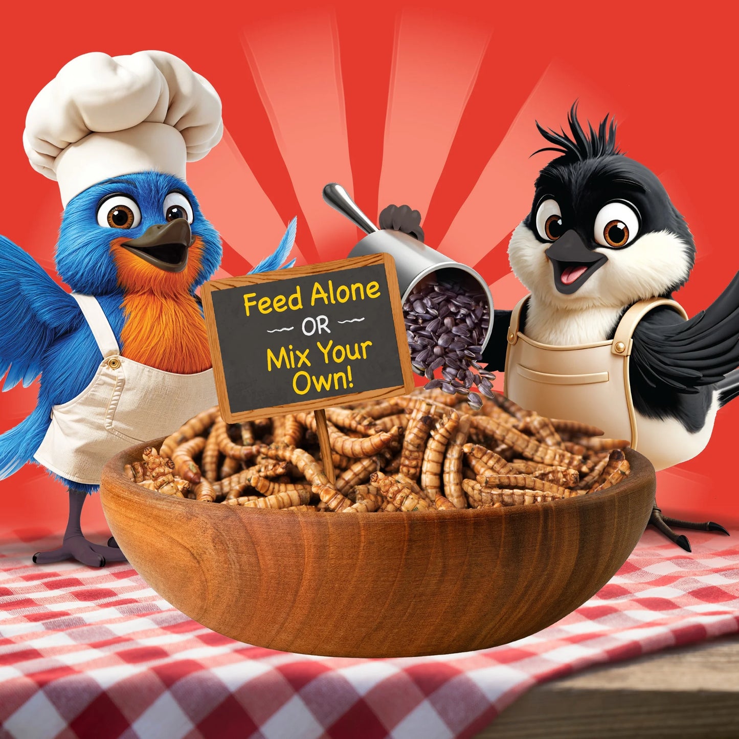 Recipe Selects Dried Mealworms for Birds, Bluebird and Wild Bird Food for outside Feeder, 2 Lb. Bag, 1 Pack